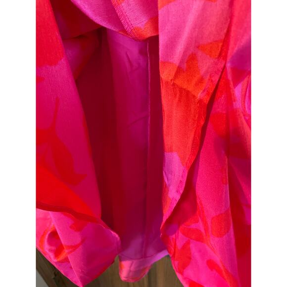 Kate Spade Size 6 Coral & Pink Long Dress with Pockets & Zippered Back - Picture 3 of 11